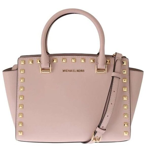 MICHAEL Michael Kors Handbags - MICHAEL KORS — ballet pink purse with gold studs